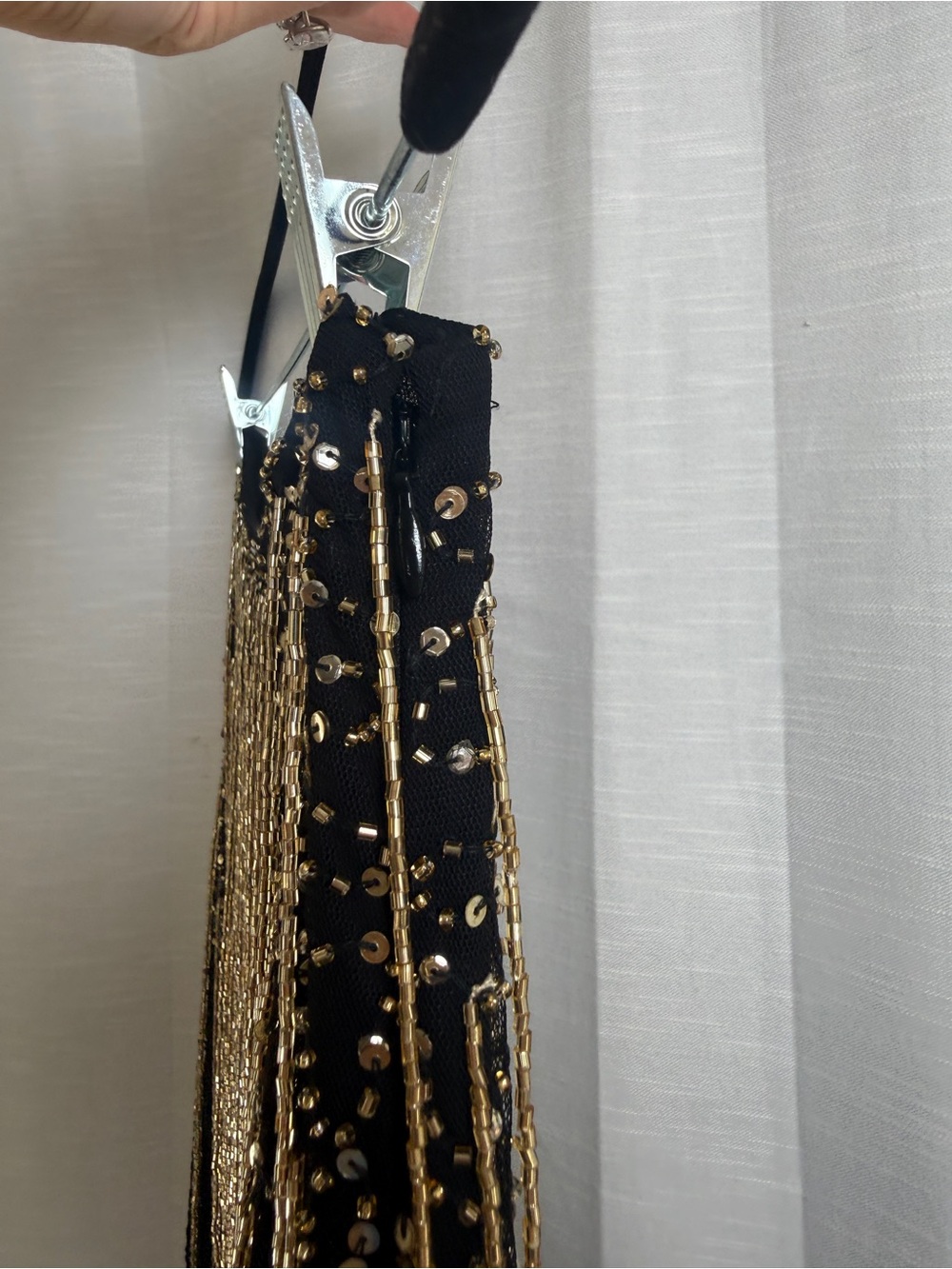 Nasty Gal Black & Gold Beaded Fringe Skirt Gatsby Festival Luxe | NWT Size 0 - Picture 15 of 15